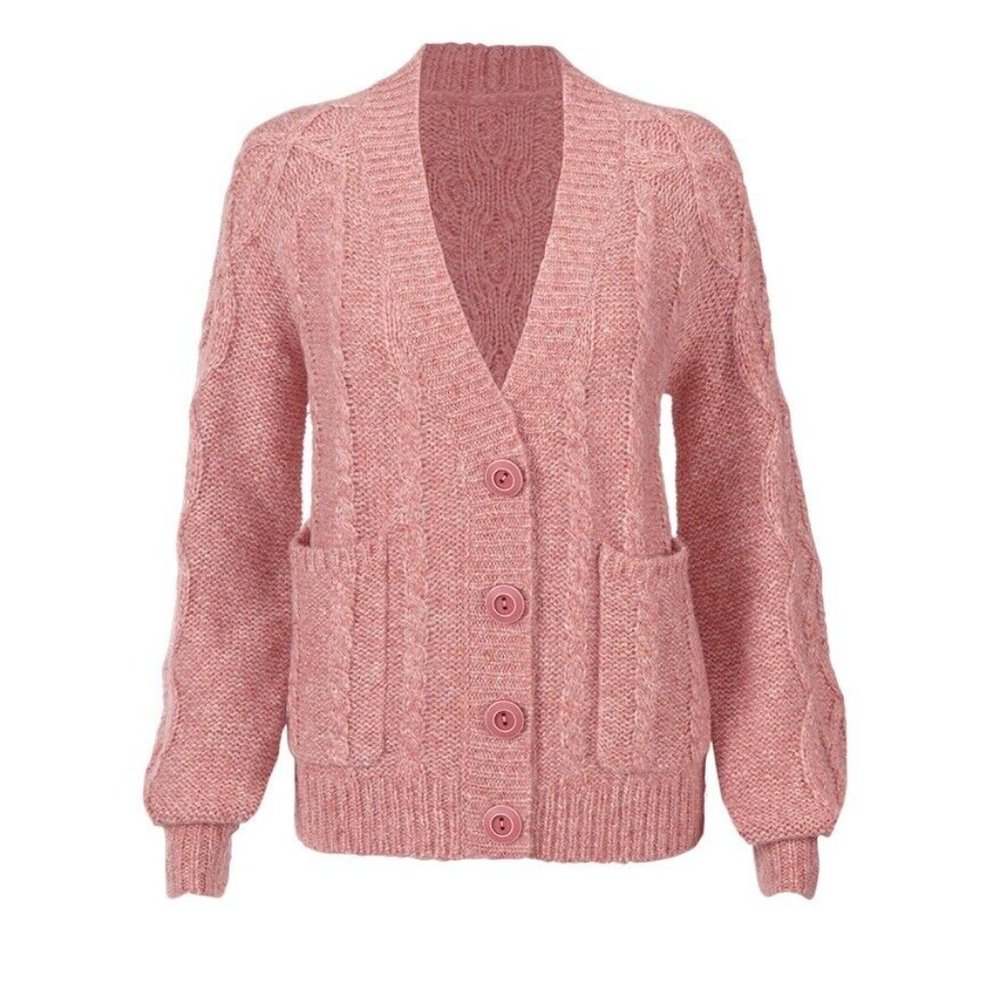 Cabi Confection Pink Knit Wool Sweater M